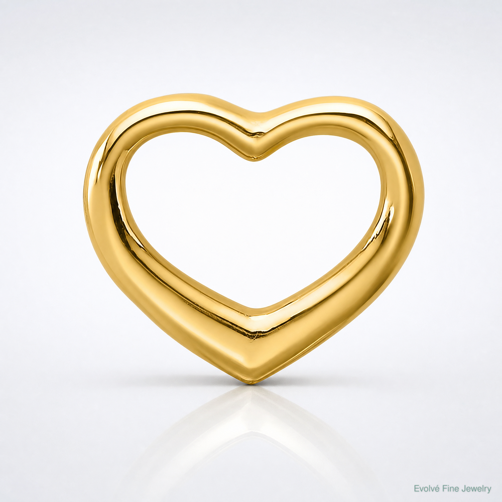 10K / 14K Yellow Gold Polished Mini Floating Heart Slide