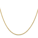 14K Yellow Gold 1.50mm D/C Rope with Lobster Clasp Chain Necklace 14"-36" - Product Photo