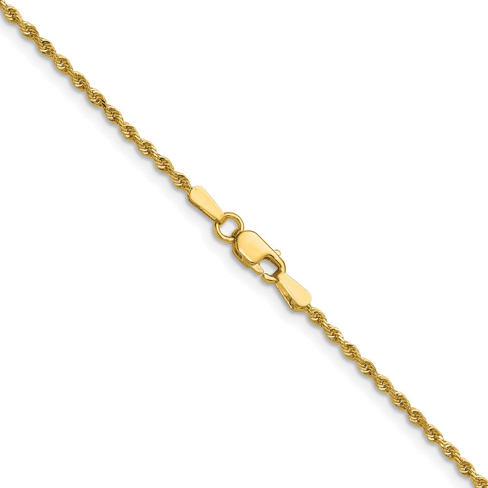 14K Yellow Gold 1.50mm D/C Rope with Lobster Clasp Chain Necklace 14"-36" - Product Photo