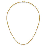 14K Yellow Gold 1.50mm D/C Rope with Lobster Clasp Chain Necklace 14"-36" - Product Photo