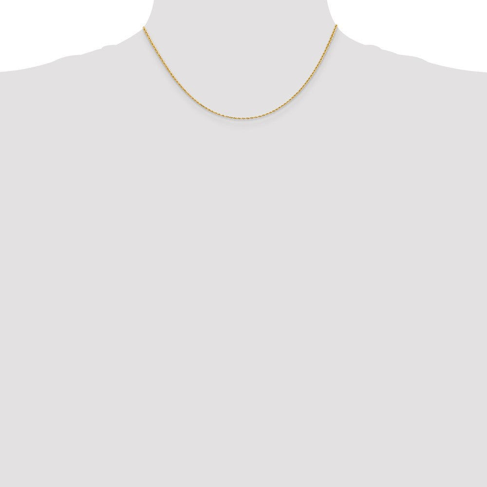 14K Yellow Gold 1.50mm D/C Rope with Lobster Clasp Chain Necklace 14"-36" - Product Photo