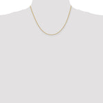 14K Yellow Gold 1.50mm D/C Rope with Lobster Clasp Chain Necklace 14"-36" - Product Photo