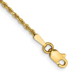14K Yellow Gold 1.50mm Diamond-cut Rope Chain Anklet Bracelet 6"-10" - Product Photo