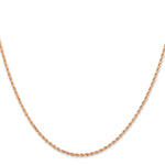 14K Rose Gold 1.50mm Diamond-Cut Rope with Lobster Clasp Chain Necklace 16"-30" - Product Photo