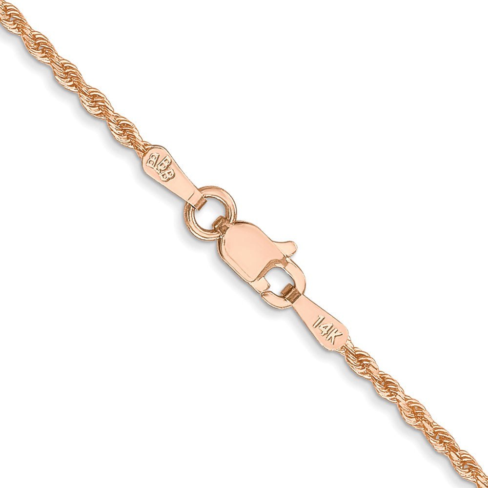 14K Rose Gold 1.50mm Diamond-Cut Rope with Lobster Clasp Chain Necklace 16"-30" - Product Photo