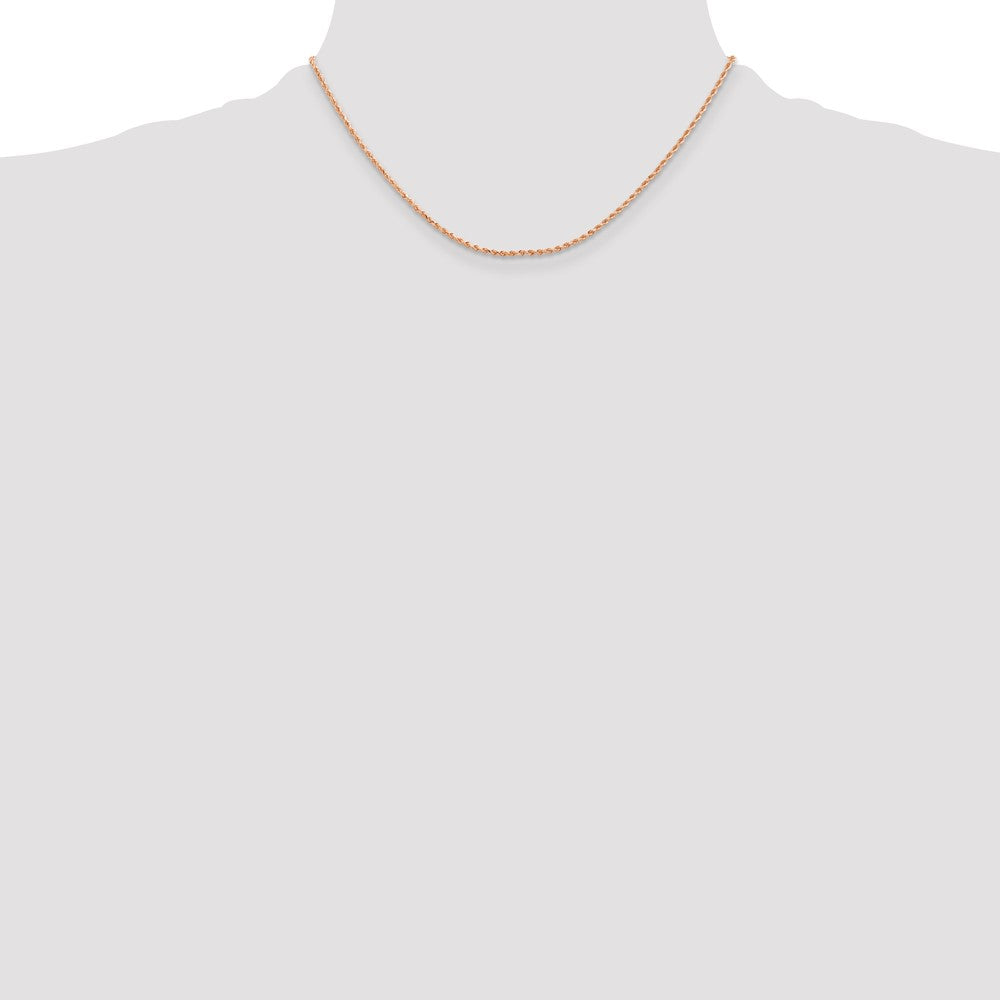 14K Rose Gold 1.50mm Diamond-Cut Rope with Lobster Clasp Chain Necklace 16"-30" - Product Photo