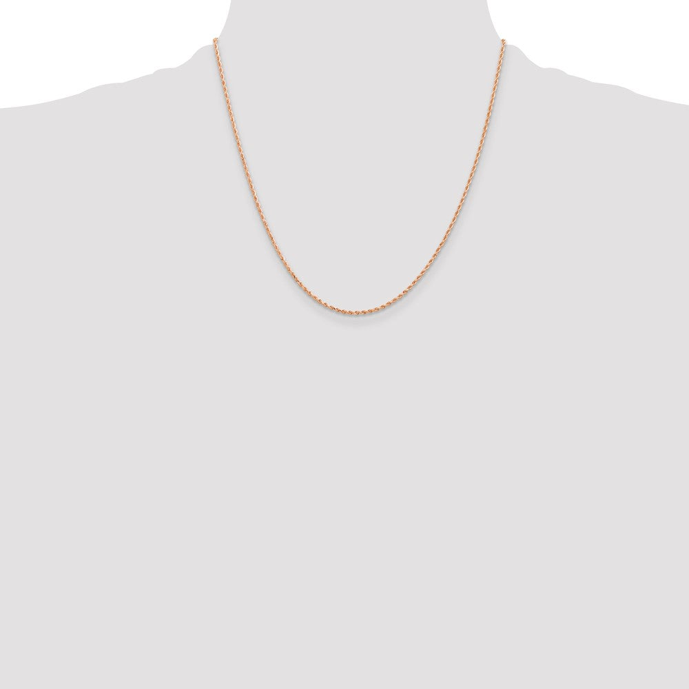 14K Rose Gold 1.50mm Diamond-Cut Rope with Lobster Clasp Chain Necklace 16"-30" - Product Photo