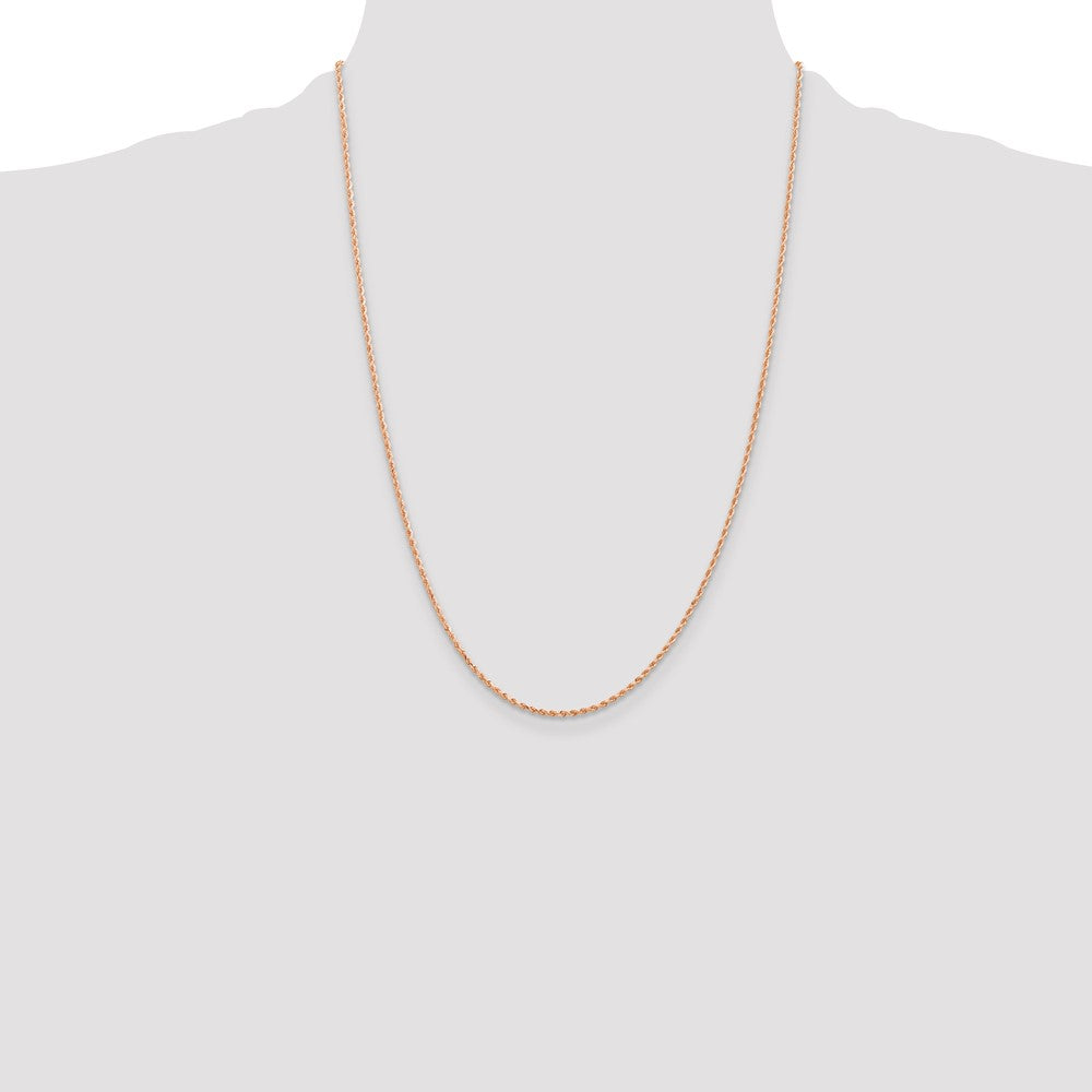 14K Rose Gold 1.50mm Diamond-Cut Rope with Lobster Clasp Chain Necklace 16"-30" - Product Photo