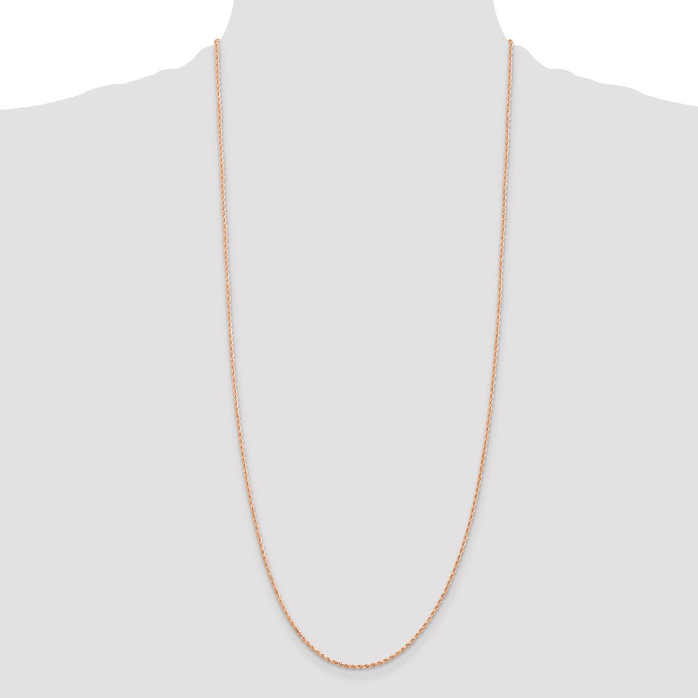 14K Rose Gold 1.50mm Diamond-Cut Rope with Lobster Clasp Chain Necklace 16"-30" - Product Photo