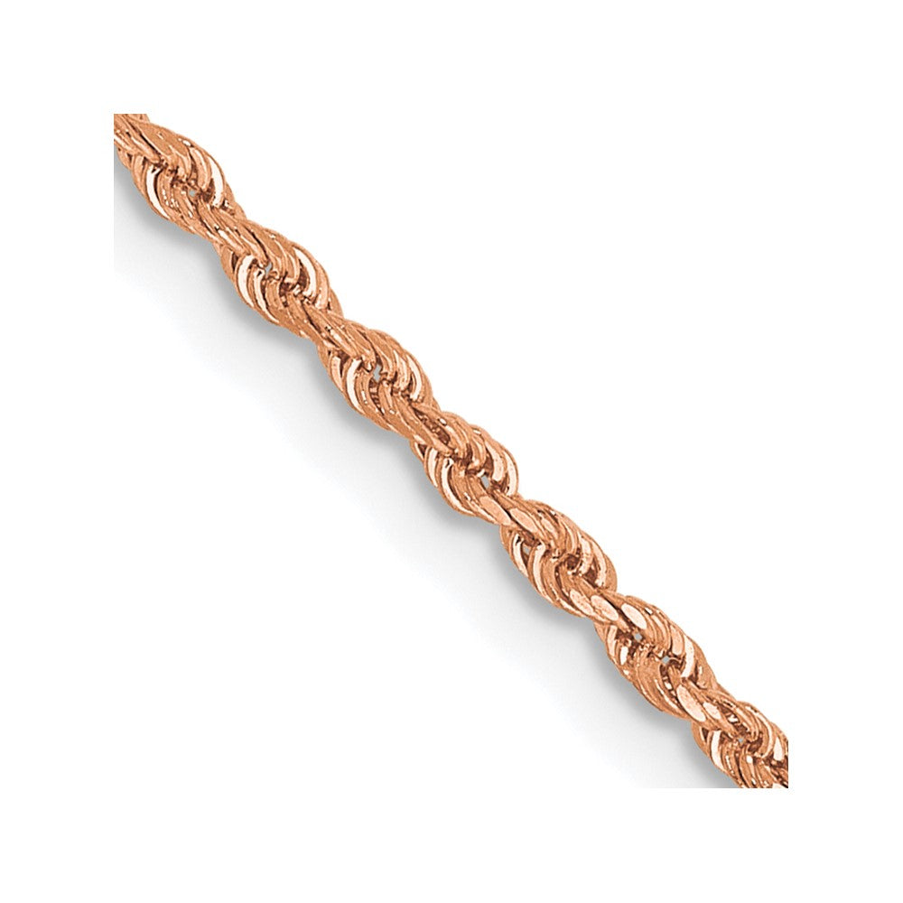 14K Rose Gold 1.50mm Diamond-Cut Rope with Lobster Clasp Chain Necklace 16"-30"