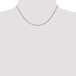 14K Tri-Color 1.5mm Diamond-Cut Rope Chain Necklace 16"-24" - Product Photo
