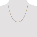 14K Tri-Color 1.5mm Diamond-Cut Rope Chain Necklace 16"-24" - Product Photo