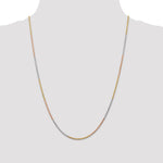 14K Tri-Color 1.5mm Diamond-Cut Rope Chain Necklace 16"-24" - Product Photo
