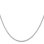 10K White Gold 1.5mm Diamond-cut Rope Chain Necklace 18"-30" - Product Photo