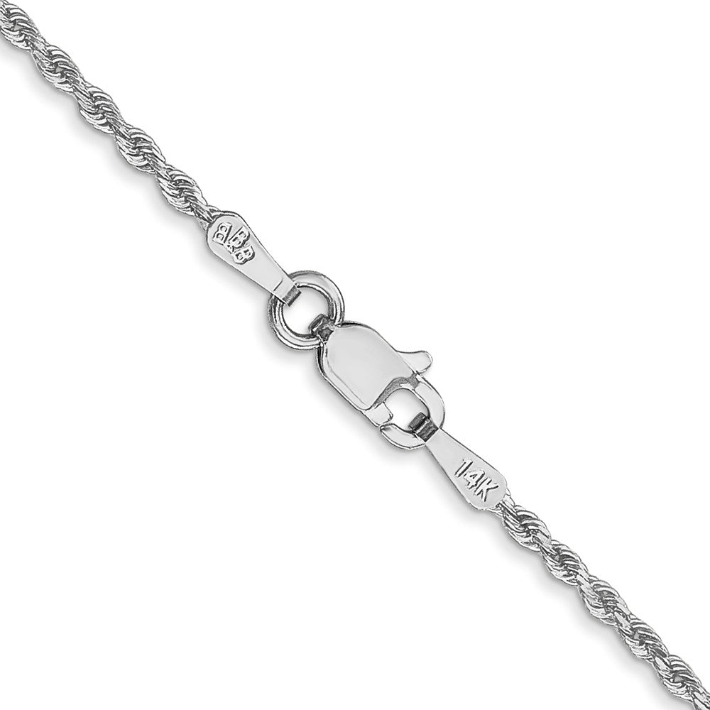 10K White Gold 1.5mm Diamond-cut Rope Chain Necklace 18"-30" - Product Photo