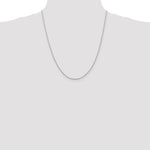 10K White Gold 1.5mm Diamond-cut Rope Chain Necklace 18"-30" - Product Photo