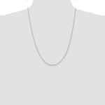 14K White Gold 1.5mm Diamond-Cut Rope with Lobster Clasp Chain Necklace 14"-28" - Product Photo