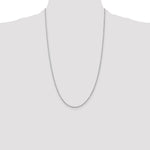 10K White Gold 1.5mm Diamond-cut Rope Chain Necklace 18"-30" - Product Photo
