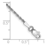 14K White Gold 1.5mm Diamond-cut Rope Anklet - Product Photo