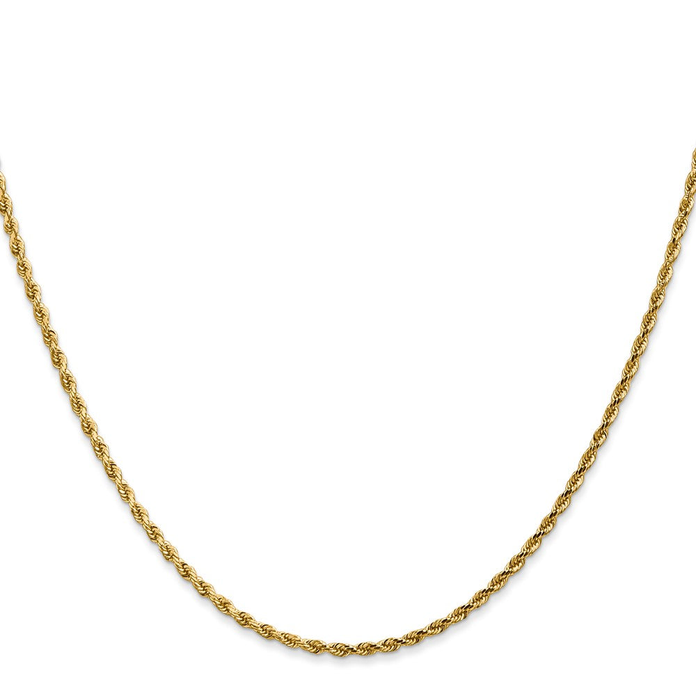 14K Yellow Gold 1.75mm D/C Rope with Lobster Clasp Chain Necklace 14"-30" - Product Photo