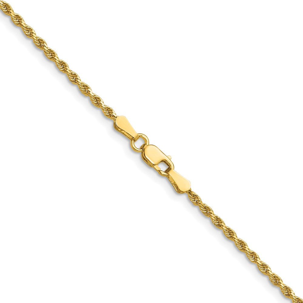 14K Yellow Gold 1.75mm D/C Rope with Lobster Clasp Chain Necklace 14"-30" - Product Photo