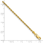 14K Yellow Gold 1.75mm D/C Rope with Lobster Clasp Chain Necklace 14"-30" - Product Photo