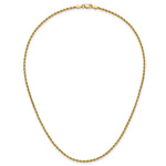 14K Yellow Gold 1.75mm D/C Rope with Lobster Clasp Chain Necklace 14"-30" - Product Photo