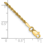 14K Yellow Gold 1.75mm Diamond-cut Rope Chain Anklet Bracelet 7"-10" - Product Photo