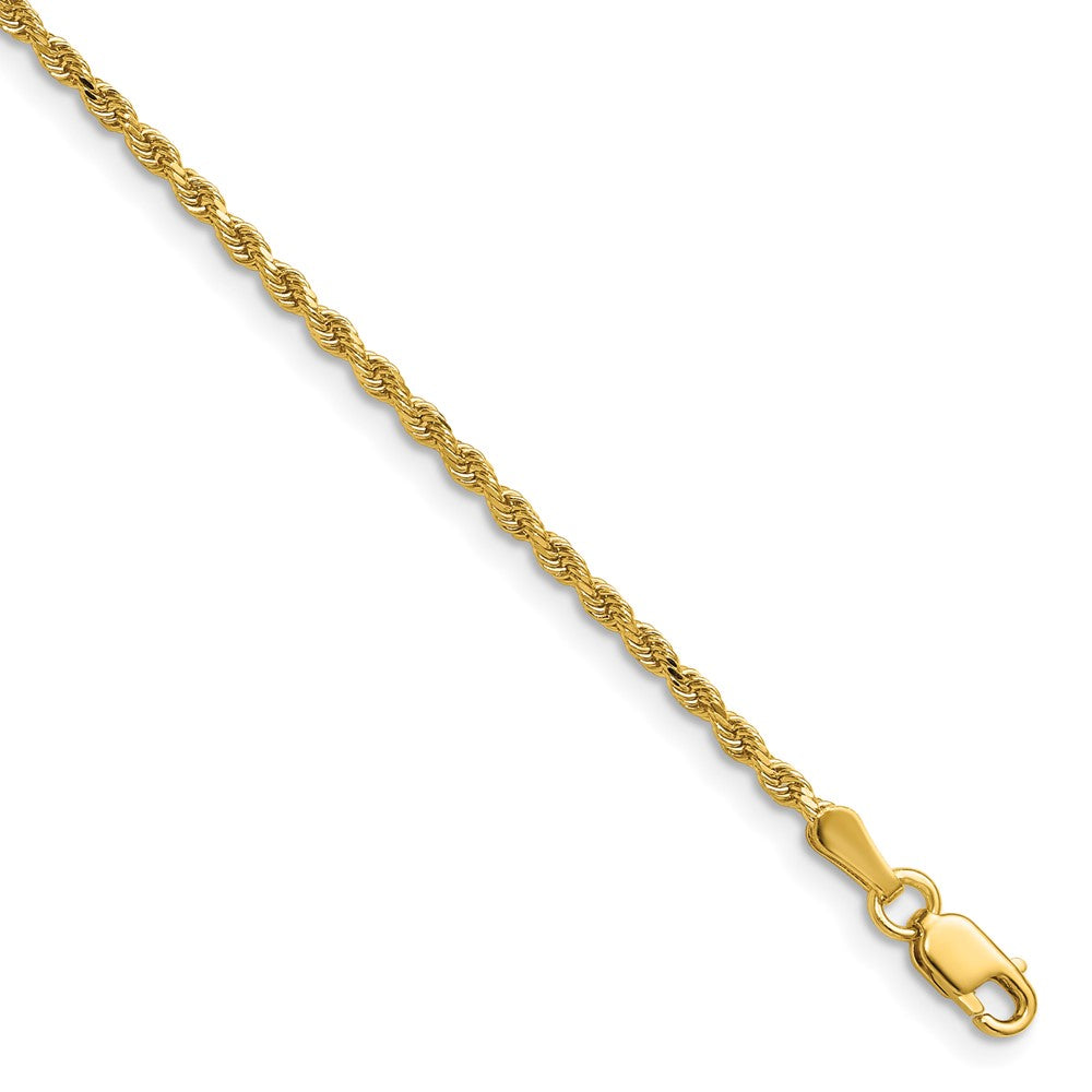 14K Yellow Gold 1.75mm D/C Rope with Lobster Clasp Chain Necklace 14"-30" - Product Photo