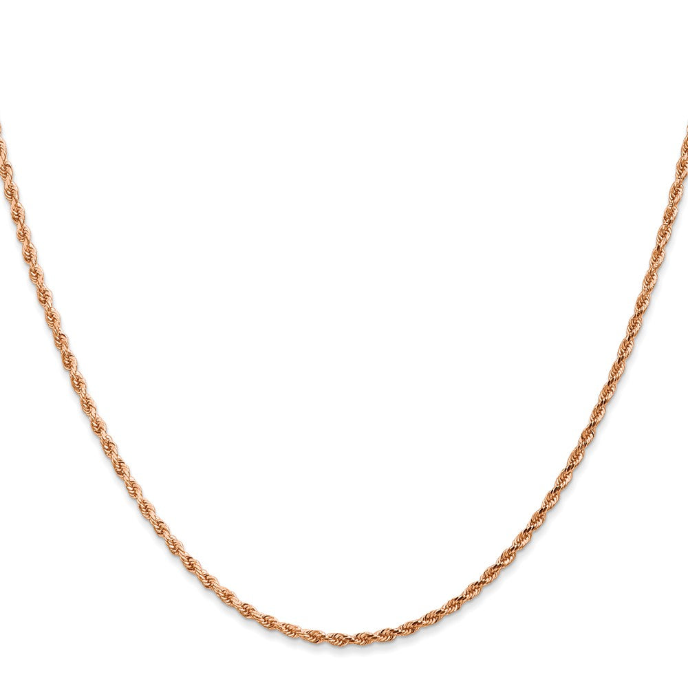 14K Rose Gold 1.75mm Diamond-Cut Rope with Lobster Clasp Chain Necklace 16"-24" - Product Photo