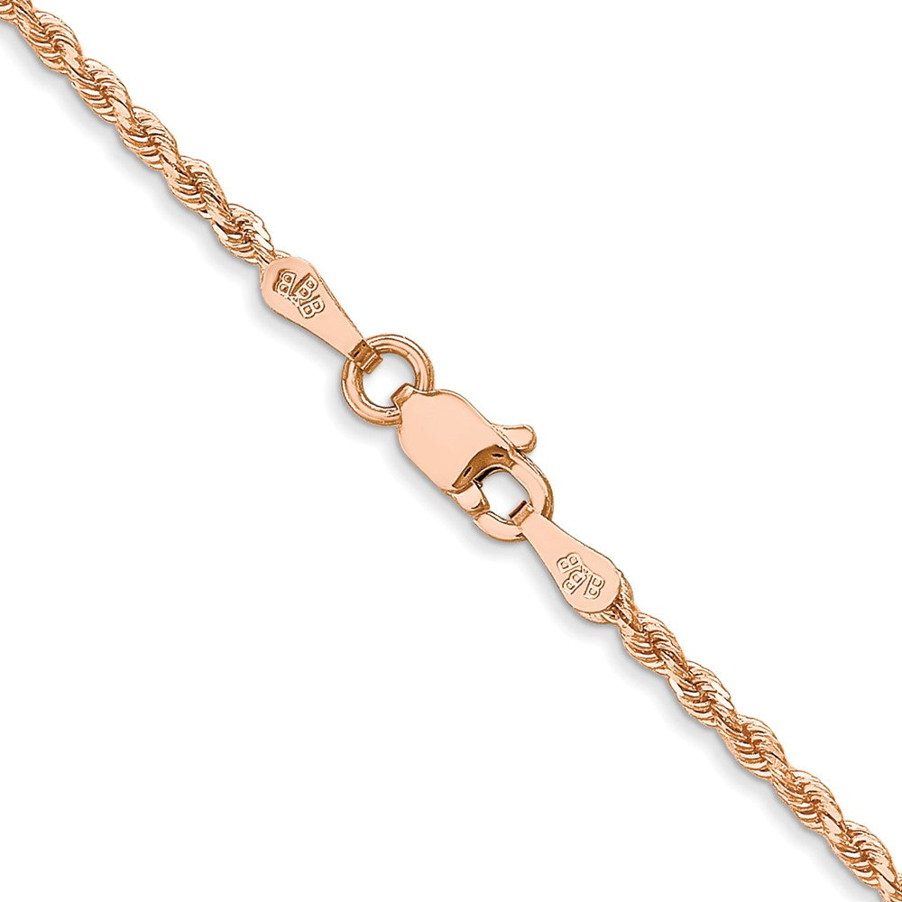 14K Rose Gold 1.75mm Diamond-Cut Rope with Lobster Clasp Chain Necklace 16"-24" - Product Photo