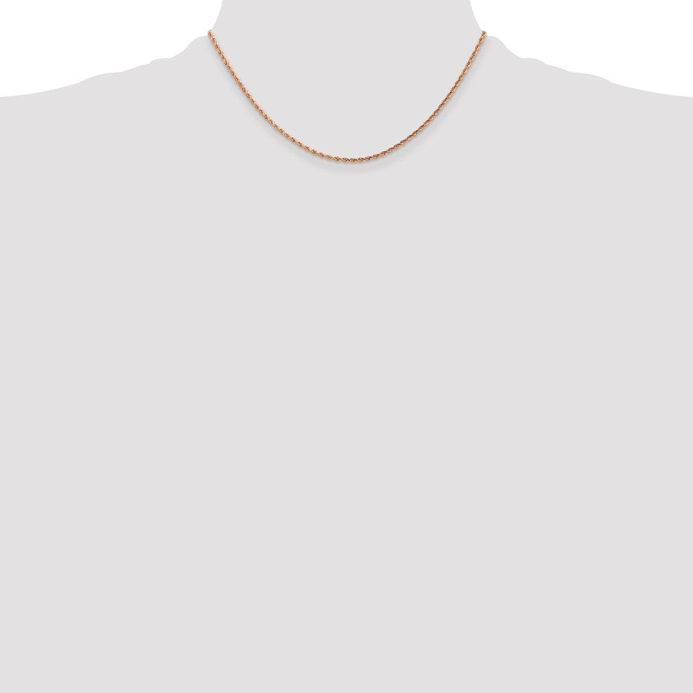 14K Rose Gold 1.75mm Diamond-Cut Rope with Lobster Clasp Chain Necklace 16"-24" - Product Photo