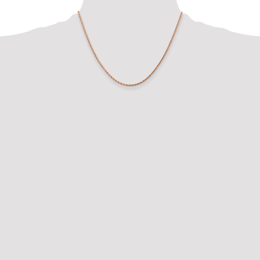 14K Rose Gold 1.75mm Diamond-Cut Rope with Lobster Clasp Chain Necklace 16"-24" - Product Photo