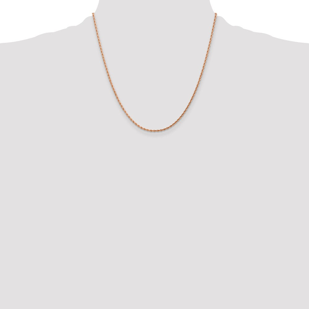 14K Rose Gold 1.75mm Diamond-Cut Rope with Lobster Clasp Chain Necklace 16"-24" - Product Photo