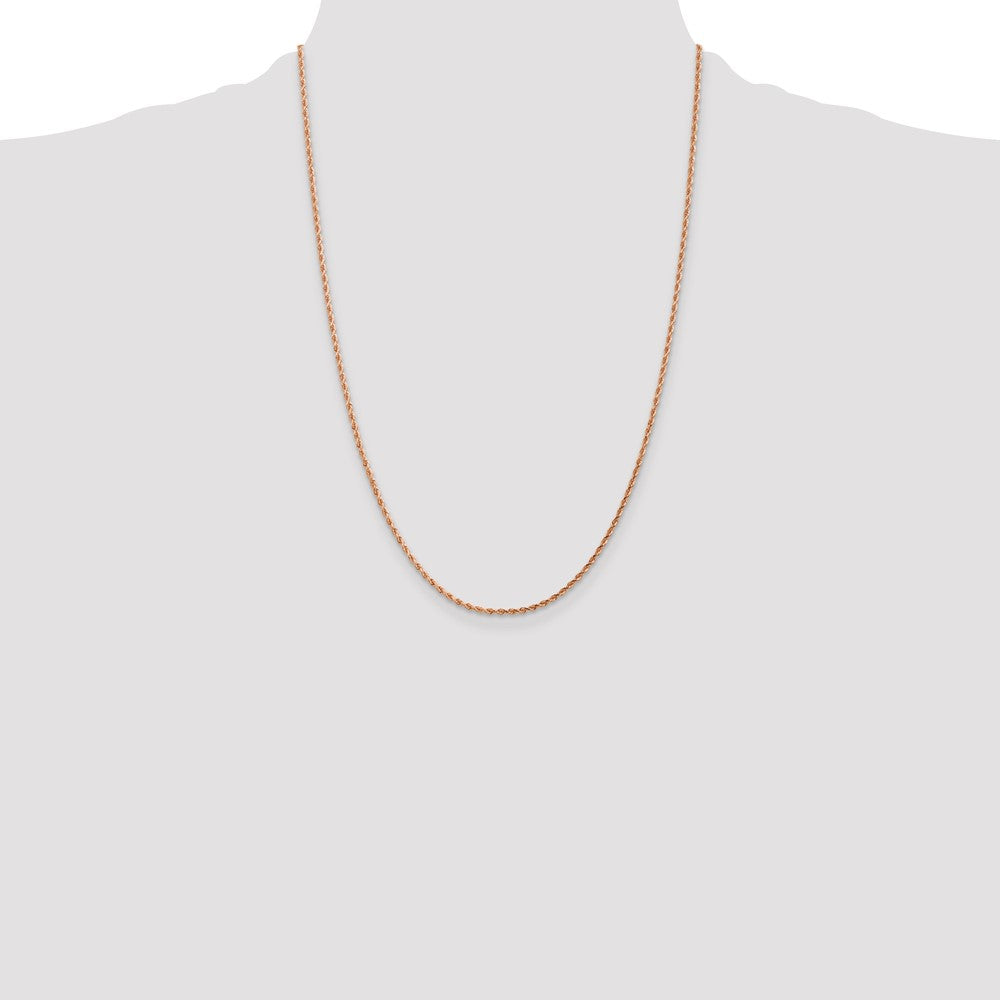 14K Rose Gold 1.75mm Diamond-Cut Rope with Lobster Clasp Chain Necklace 16"-24" - Product Photo