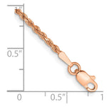 14K Rose Gold 1.75mm Diamond-Cut Rope Chain Anklet Bracelet 7"-10" - Product Photo