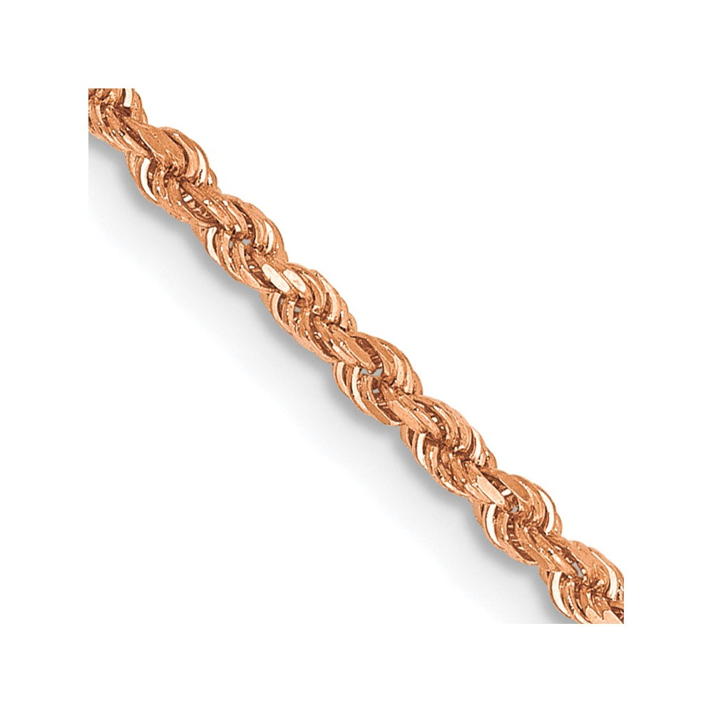 14K Rose Gold 1.75mm Diamond-Cut Rope with Lobster Clasp Chain Necklace 16"-24"