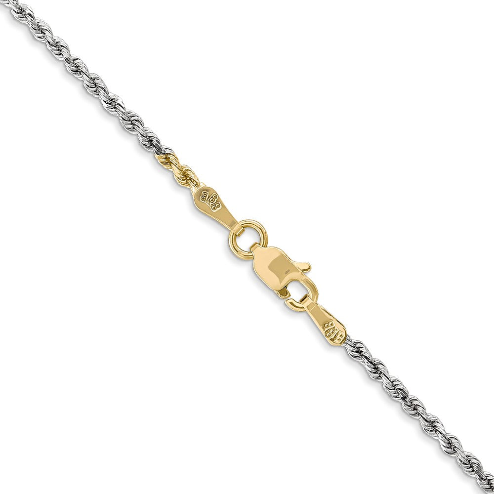 14K Tri-Color 1.75mm Diamond-Cut Rope Chain Necklace 16"-20" - Product Photo