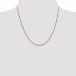 14K Tri-Color 1.75mm Diamond-Cut Rope Chain Necklace 16"-20" - Product Photo