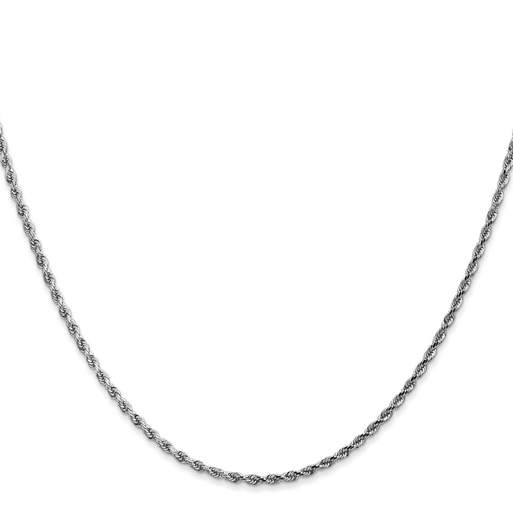 14K White Gold 1.75mm Diamond-Cut Rope with Lobster Clasp Chain Necklace 14"-30" - Product Photo