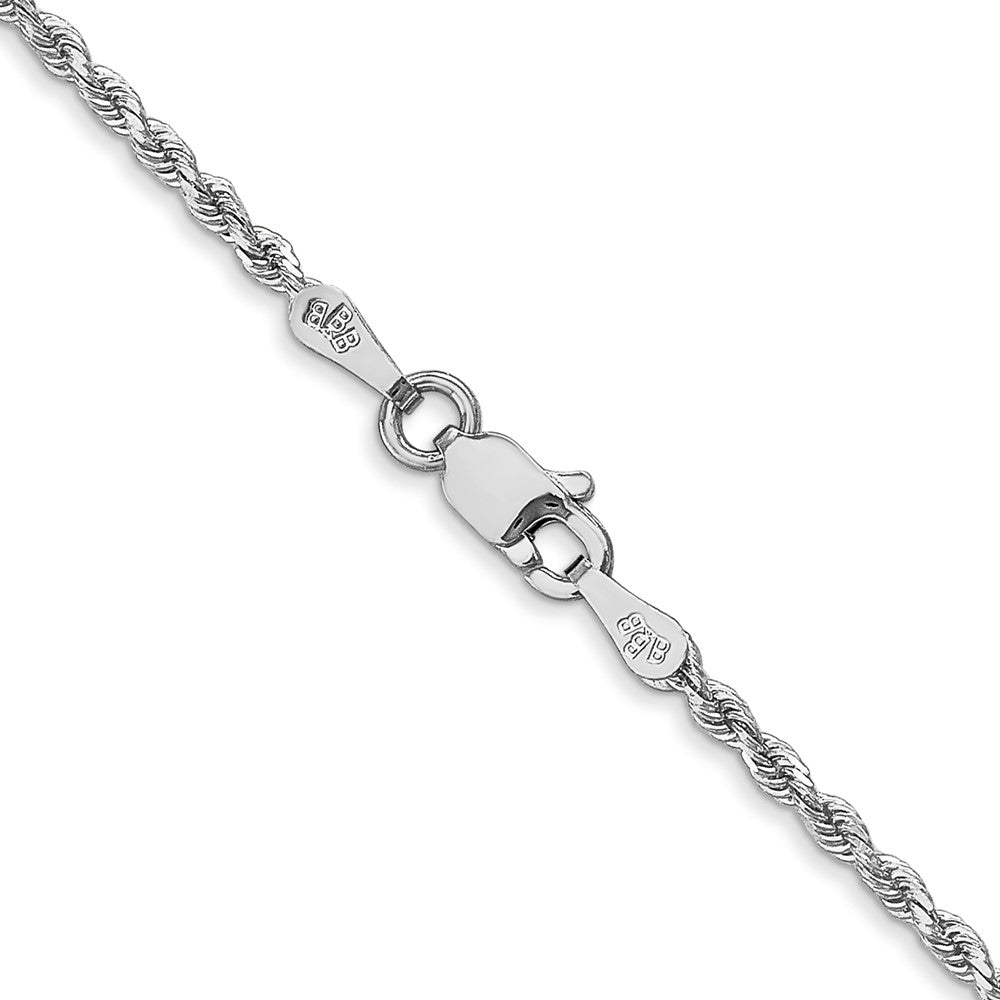 10K White Gold 1.75mm Diamond-cut Rope Chain Necklace 16"-30" - Product Photo