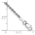 10K White Gold 1.75mm Diamond-cut Rope Chain Bracelet 7"-10" - Product Photo