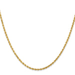 14K Yellow Gold 2mm Diamond-Cut Rope with Lobster Clasp Chain Necklace 16"-36" - Product Photo