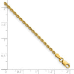 14K Yellow Gold 2mm Diamond-Cut Rope with Lobster Clasp Chain Necklace 16"-36" - Product Photo