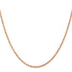 14K Rose Gold 2mm Diamond-Cut Rope with Lobster Clasp Chain Necklace 20"-24" - Product Photo