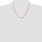 14K Rose Gold 2mm Diamond-Cut Rope with Lobster Clasp Chain Necklace 20"-24" - Product Photo