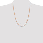 14K Rose Gold 2mm Diamond-Cut Rope with Lobster Clasp Chain Necklace 20"-24" - Product Photo