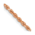 14K Rose Gold 2mm Diamond-Cut Rope with Lobster Clasp Chain Necklace 20"-24" - Product Photo