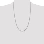10K White Gold 2mm Diamond-cut Rope Chain Necklace 16"-30" - Product Photo