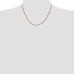 14K Yellow Gold 2.25mm D/C Rope with Lobster Clasp Chain Necklace 16"-30" - Product Photo